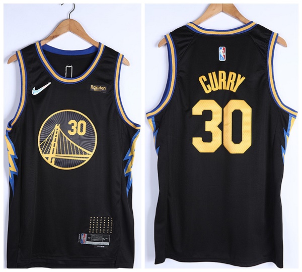 Men's Golden State Warriors #30 Stephen Curry 75th Anniversary Black Stitched Basketball Jersey Men's Golden State Warriors #30 Stephen Curry 75th Anniversary Black Stitched Basketball Jersey